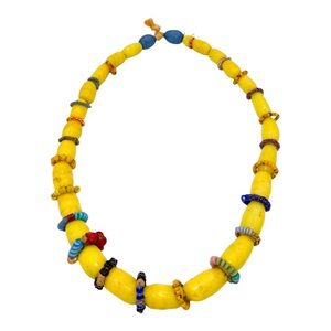 Antique Large Hebron Tribal Chief African Trade Beads Necklace